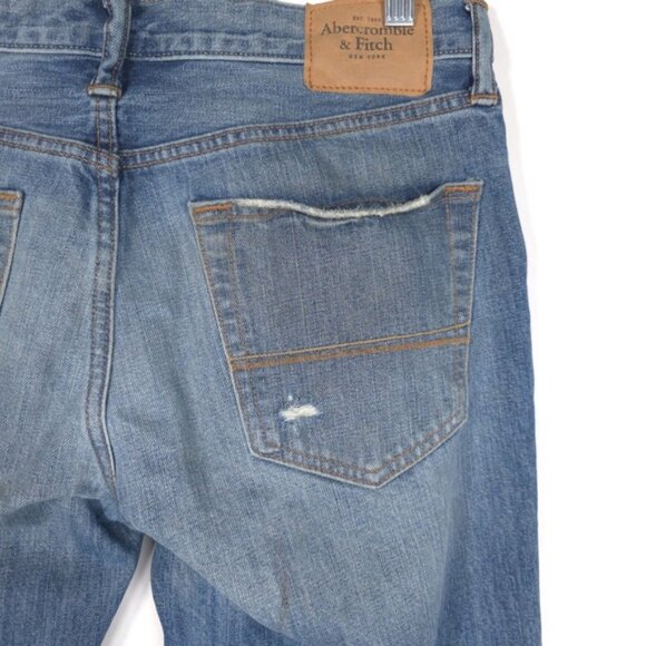 Abercrombie & Fitch Men’s Distressed Straight Jeans Button Fly Cotton Size 34x34 - Picture 11 of 13